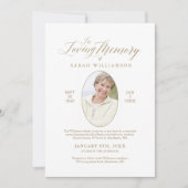 Liefdevolle Herinnering Calligrafie Foto Herdenkin Kaart (Voorkant)