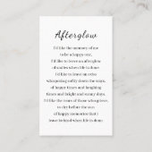 Liefdevolle herinnering Custom Photo Funeral Memor Visitekaartje (Achterkant)