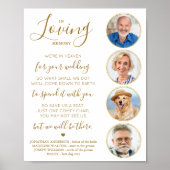 Liefdevolle Herinnering Elegante Gouden Foto Trouw Poster (Voorkant)