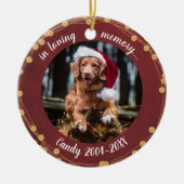 Liefdevolle Herinnering Foto Huisdier Herdenkingsl Keramisch Ornament (Voorkant)