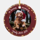 Liefdevolle Herinnering Foto Huisdier Herdenkingsl Keramisch Ornament (Achterkant)