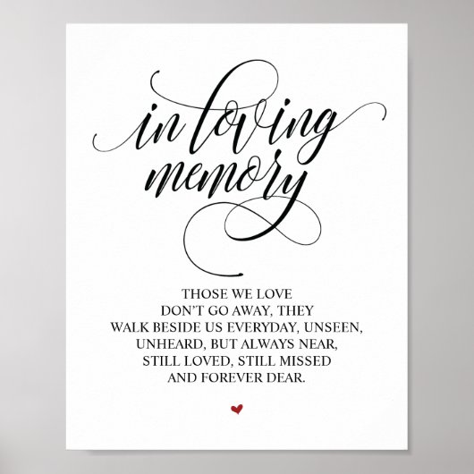 Liefdevolle Herinnering In Onze Hart Herdenkingsbo Poster (Voorkant)