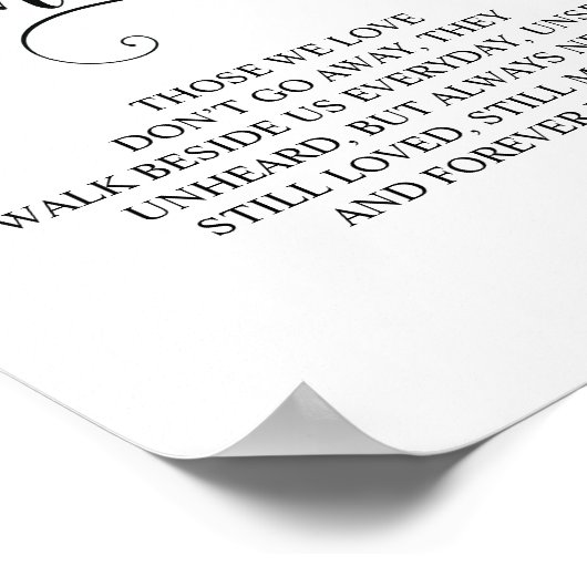 Liefdevolle Herinnering In Onze Hart Herdenkingste Poster (Hoek)