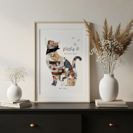 Liefdevolle Herinnering Kat Foto Collage Huisdier  Canvas Afdruk