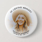 Liefdevolle Herinnering Modern Gedenkteken Aangepa Ronde Button 7,6 Cm (Voorkant)