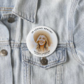 Liefdevolle Herinnering Modern Gedenkteken Aangepa Ronde Button 7,6 Cm (In situ)