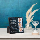 Liefdevolle Herinnering Persoonlijk 3 Foto Blauwe  Fotoplaat (Insitu)