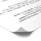 Liefdevolle Herinnering Persoonlijke Namen Trouwhe Poster (Hoek)