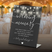 Liefdevolle Herinnering Zwart Witte Slinger Licht Reclamebord Met Voetstuk