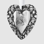 Liefdevolle herinnering Zwarte Krijtbord Kat Memor Ornament (voorkant)