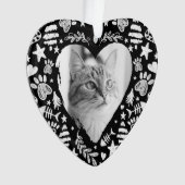 Liefdevolle herinnering Zwarte Krijtbord Kat Memor Ornament (voorkant)