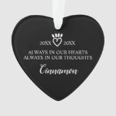 Liefdevolle herinnering Zwarte Krijtbord Kat Memor Ornament (achterkant)