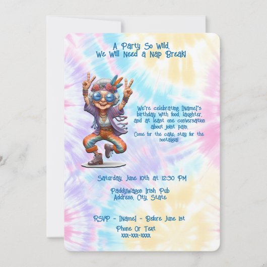 Liefdevolle Hippie Verjaardagsfeest Dancing Boho Kaart (Voorkant)