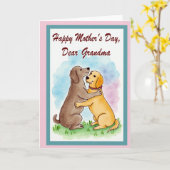 Liefdevolle Hond Oma Dag Kaart (Gele Bloem)