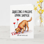 Liefdevolle Hond Verrassingskaart Kaart (Gele Bloem)