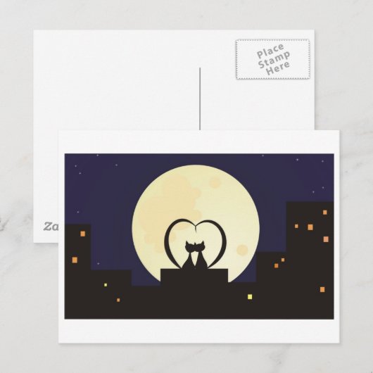 liefdevolle katten briefkaart (Voorkant / Achterkant)