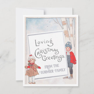 Liefdevolle Kerstgroeten Custom Kinderen Feestdagenkaart