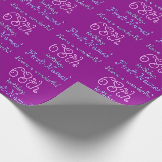 Liefdevolle, kleurrijke 68e verjaardag inpakpapier (Hoek)