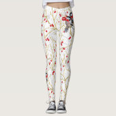 Liefdevolle Knuffelen Chickadees Paar Leggings (Voorkant)