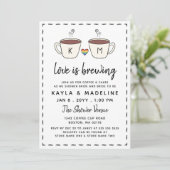 Liefdevolle koffiekopjes Love Is Brewing LGBT Kaart (Staand voorkant)