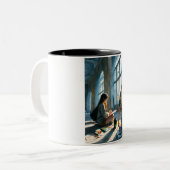 Liefdevolle koffiemukken tweekleurige koffiemok (Voorkant links)