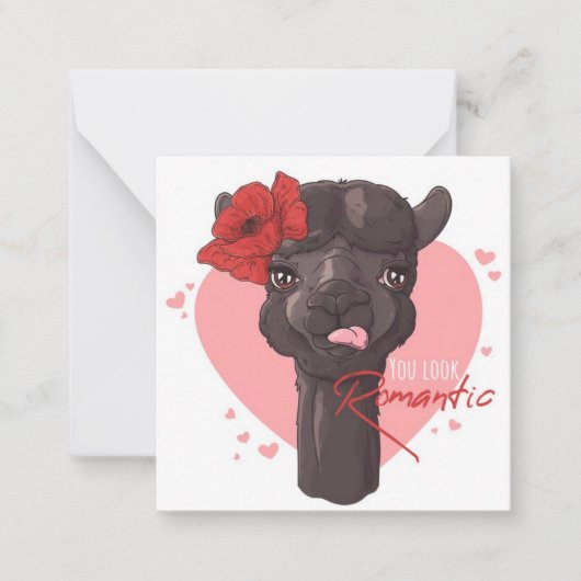 Liefdevolle Lama Notitiekaartje (Voorkant)