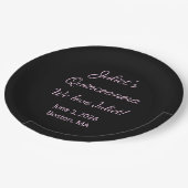 Liefdevolle Letters: Zwart & Roze Quinceanera Papieren Bordje (Gekanteld)