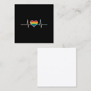 Liefdevolle LGBT Gay Pride Hartslag Lesbische Homm Vierkante Visitekaartje
