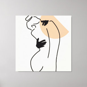 Liefdevolle lijnkunst canvas afdruk