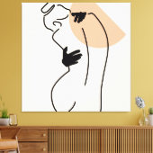 Liefdevolle lijnkunst canvas afdruk (Insitu (Woonkamer))