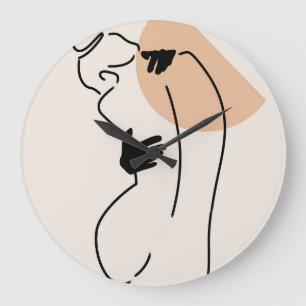 Liefdevolle lijnkunst grote klok