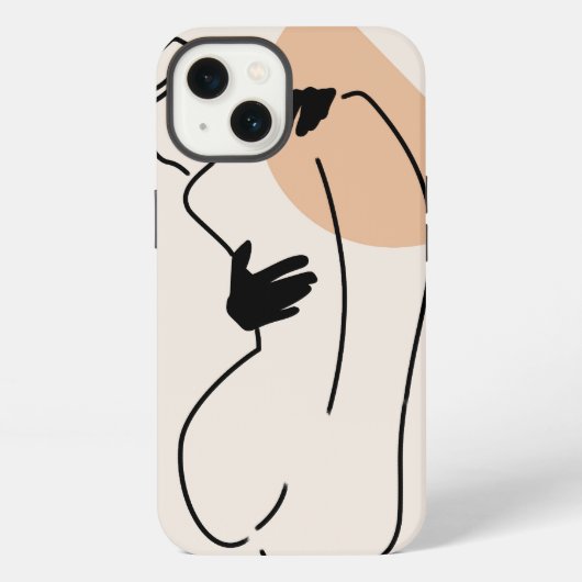 Liefdevolle lijnkunst iPhone hoesje (Achterkant)