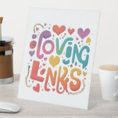Liefdevolle Links Reclamebord Met Voetstuk (Insitu)