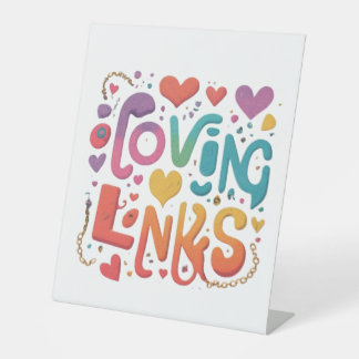 Liefdevolle Links Reclamebord Met Voetstuk