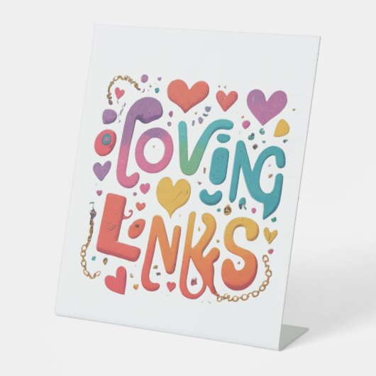 Liefdevolle Links Reclamebord Met Voetstuk (Voorkant)