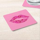 Liefdevolle lippen 01 kartonnen onderzetters (Schuin)