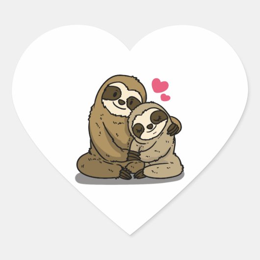 liefdevolle luiaard hart sticker (Voorkant)