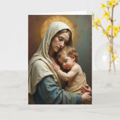 Liefdevolle Moeder En Kind Kunstkaart Kaart (Gele Bloem)