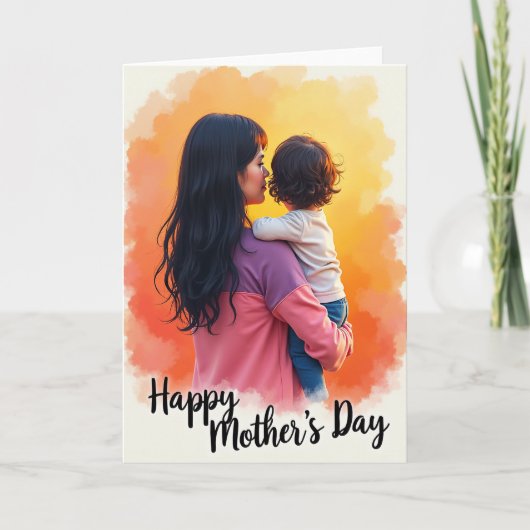 Liefdevolle Moeder Kind Kunstkaart Kaart (Voorkant)