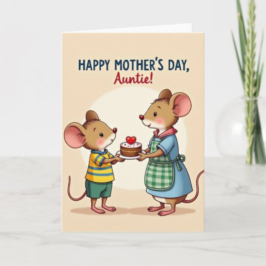 Liefdevolle Moederdag kaart voor mama muis (Voorkant)
