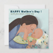Liefdevolle Moederdag met een baby Feestdagenkaart (Voorkant)