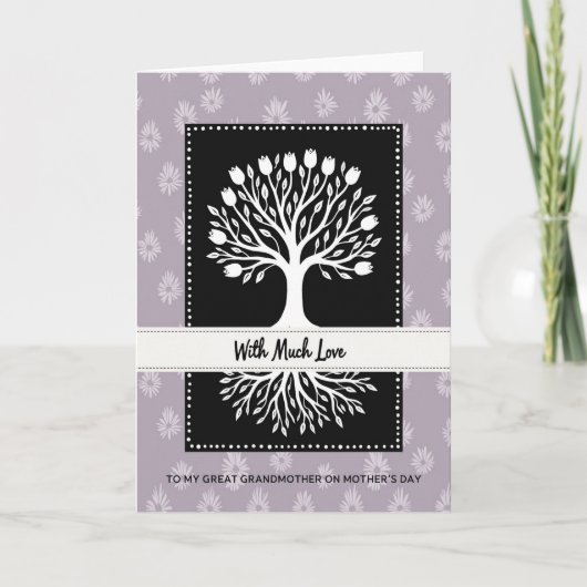 Liefdevolle Moederdagkaart met Witte Boom Kaart (Voorkant)