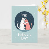 Liefdevolle Moederdagkaart voor Kattenliefhebbers Kaart (Gele Bloem)
