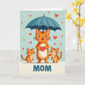 Liefdevolle Moederkat Dag Kaart (Gele Bloem)