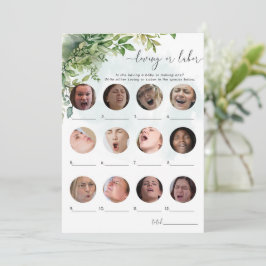 Liefdevolle of Arbeid Groen Baby shower Spel Kaart