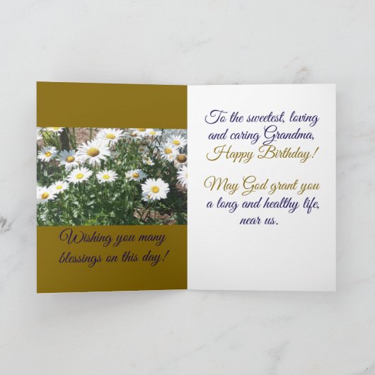 Liefdevolle oma, gelukkige verjaardag Kaart (Binnen)