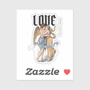 Liefdevolle Omhelzing – Illustratie van Romantisch Sticker