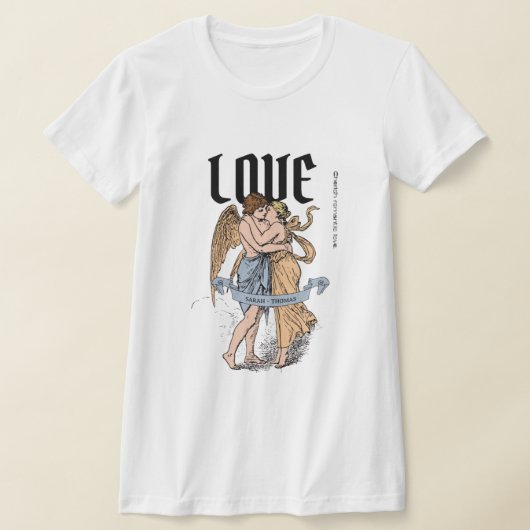 Liefdevolle omhelzing – Illustratie van romantisch T-shirt (Laagn)