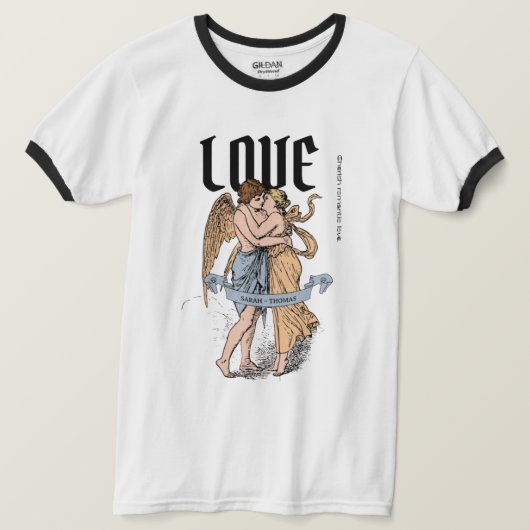 Liefdevolle Omhelzing – Illustratie van Romantisch T-shirt (Design voorkant)