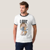Liefdevolle Omhelzing – Illustratie van Romantisch T-shirt (Voorkant volledig)